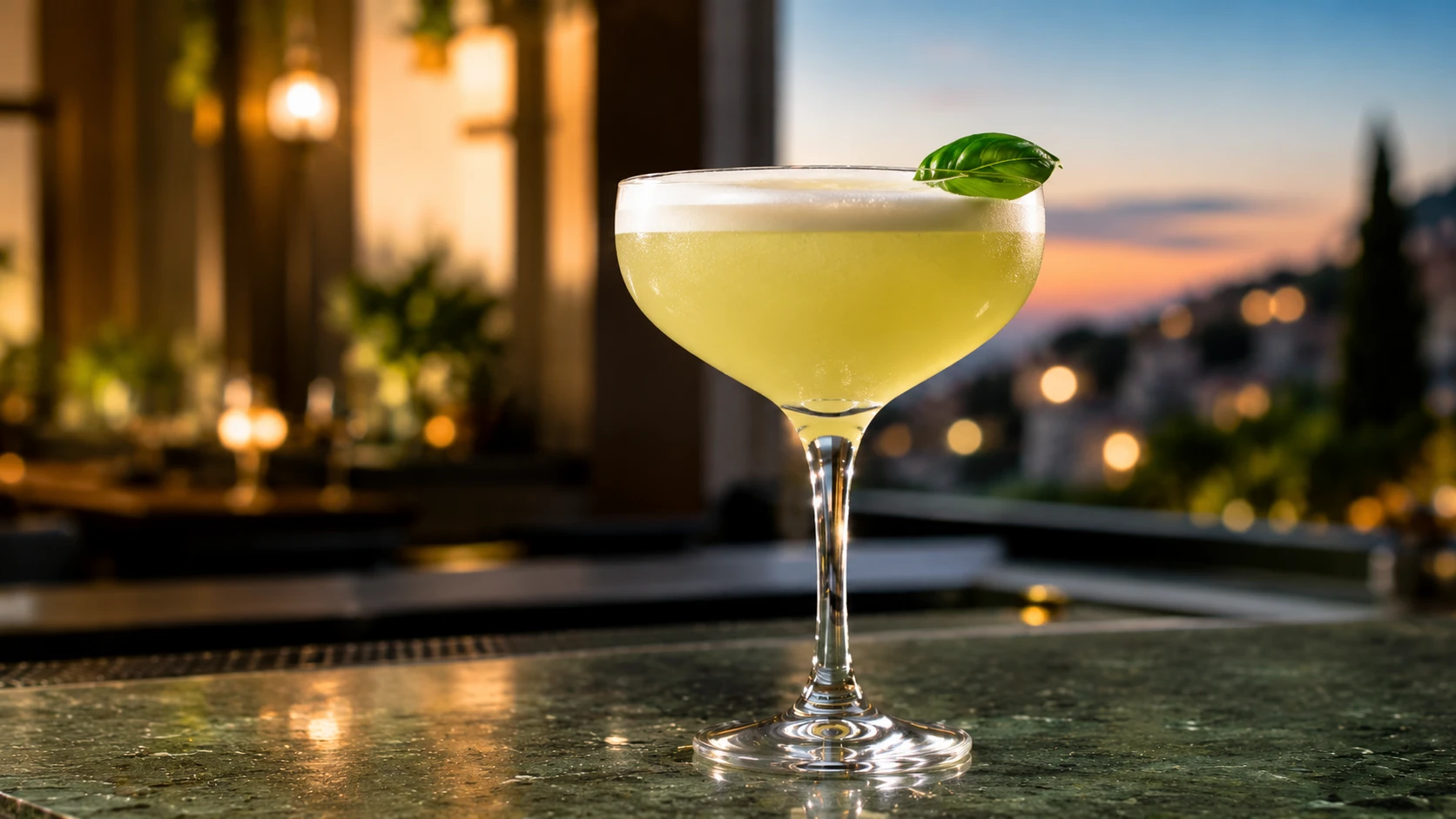Cocktail Gin Sour al Basilico
